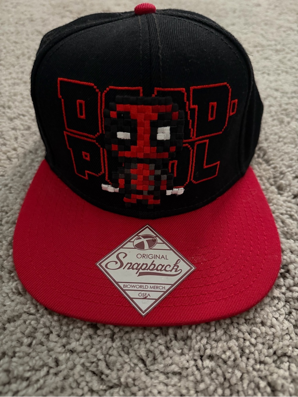 Deadpool Snapback Hat - Black and Red